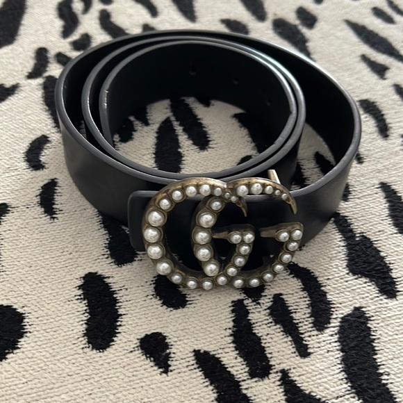 Faux Leather Pearl Belt - Picture 1 of 4